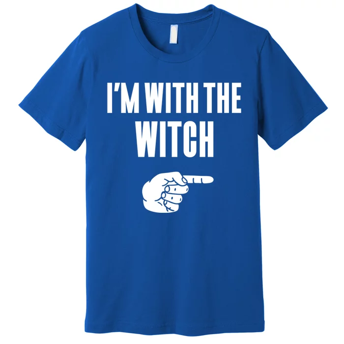 Im With The Witch Funny Halloween Couple Costume Gift Premium T-Shirt