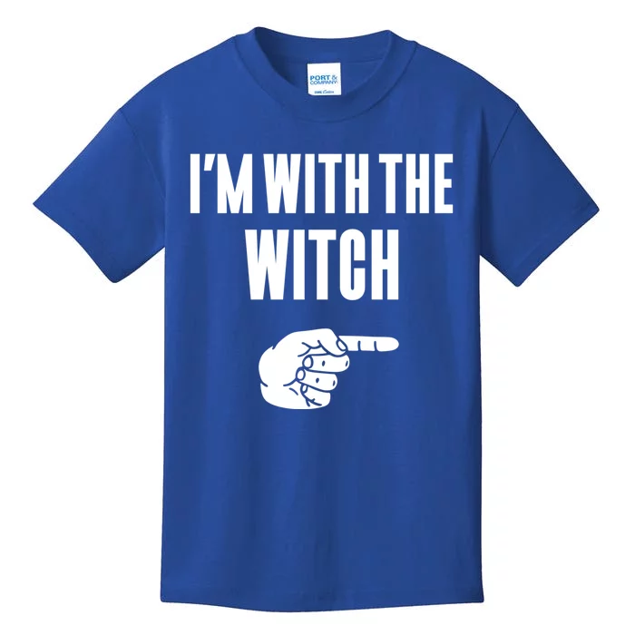 Im With The Witch Funny Halloween Couple Costume Gift Kids T-Shirt