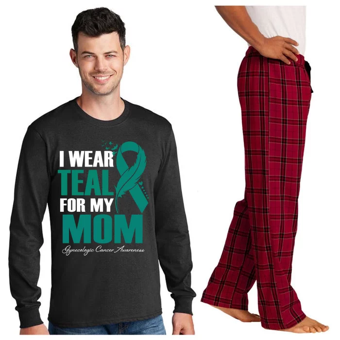 I Wear Teal For My Mom Gynecologic Cancer Awareness Gift Long Sleeve Pajama Set