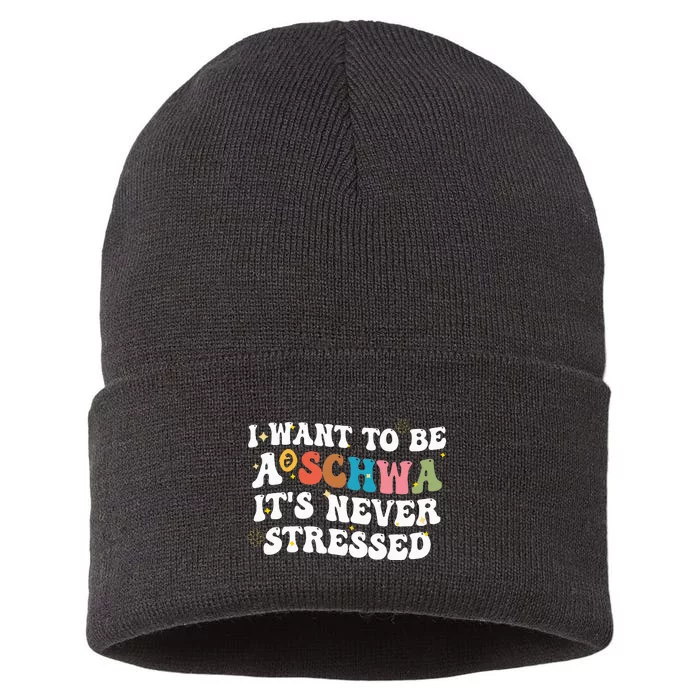 I Want To Be A Schwa It's Never Stressed Science Of Reading Sustainable Knit Beanie