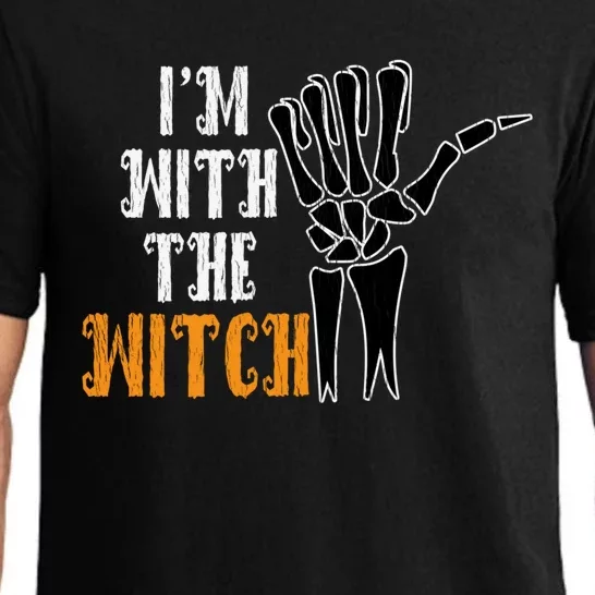 Im With The Witch Funny Couples Husband Halloween Costume Cute Gift Pajama Set