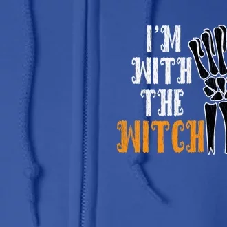 Im With The Witch Funny Couples Husband Halloween Costume Cute Gift Full Zip Hoodie