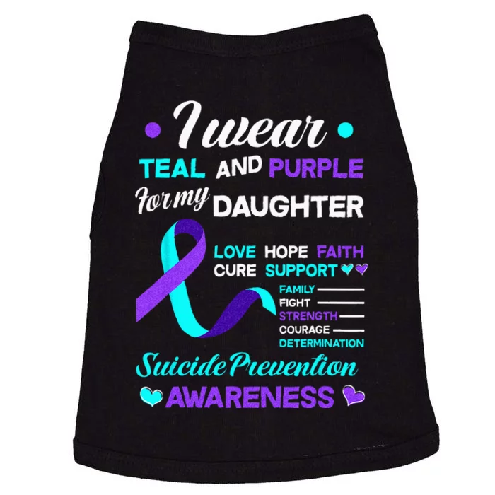 I Wear Teal & Purple For My Daughter Suicide Prevention Doggie Tank