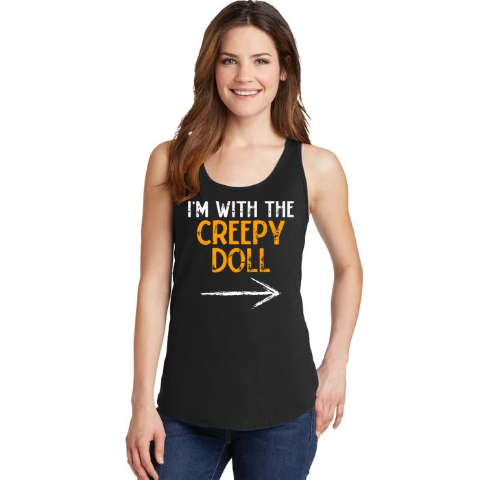 IM With The Creepy Doll Costume Halloween Couple Matching Ladies Essential Tank