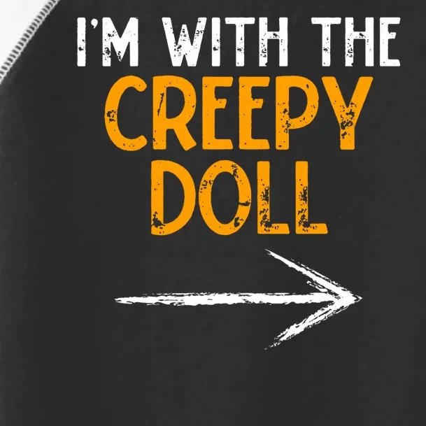 IM With The Creepy Doll Costume Halloween Couple Matching Toddler Fine Jersey T-Shirt