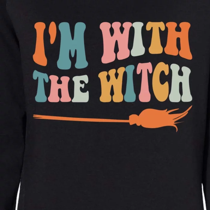 Im With The Witch His And Her Funny Halloween Gift Womens California Wash Sweatshirt