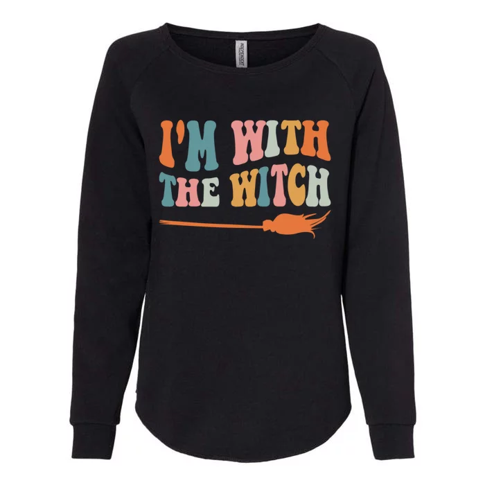 Im With The Witch His And Her Funny Halloween Gift Womens California Wash Sweatshirt