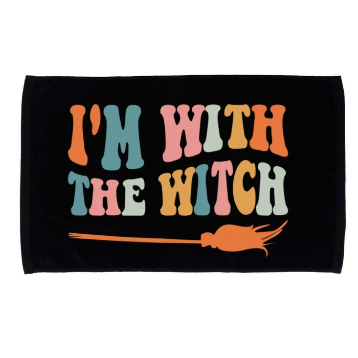 Im With The Witch His And Her Funny Halloween Gift Microfiber Hand Towel