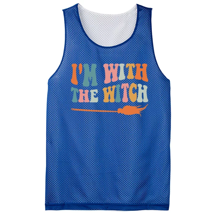 Im With The Witch His And Her Funny Halloween Gift Mesh Reversible Basketball Jersey Tank