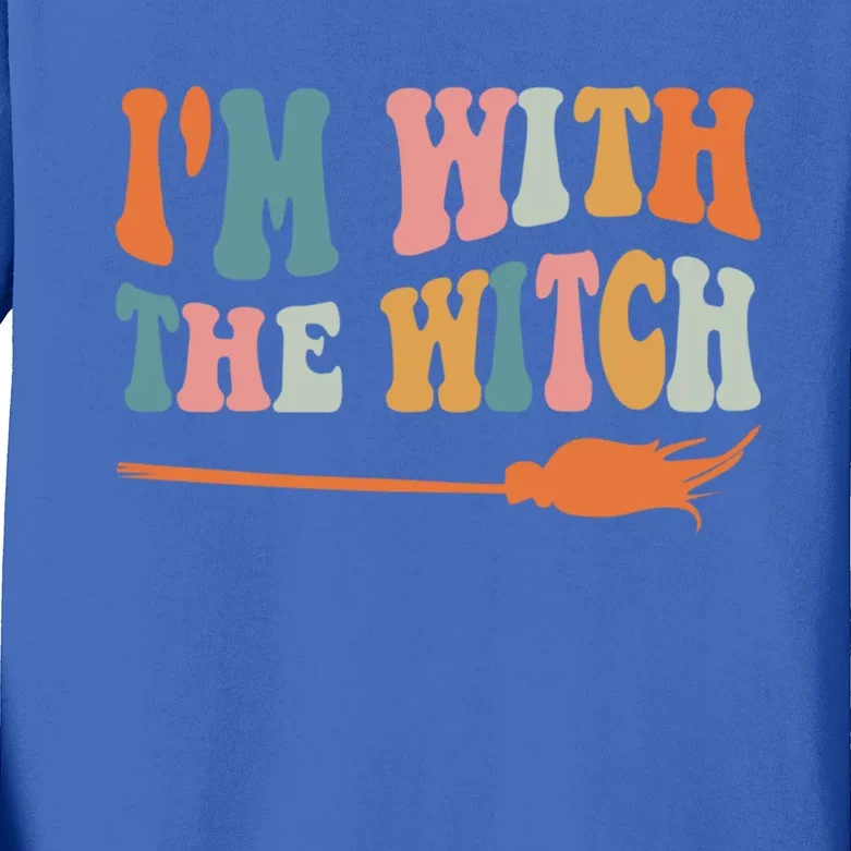 Im With The Witch His And Her Funny Halloween Gift Kids Long Sleeve Shirt