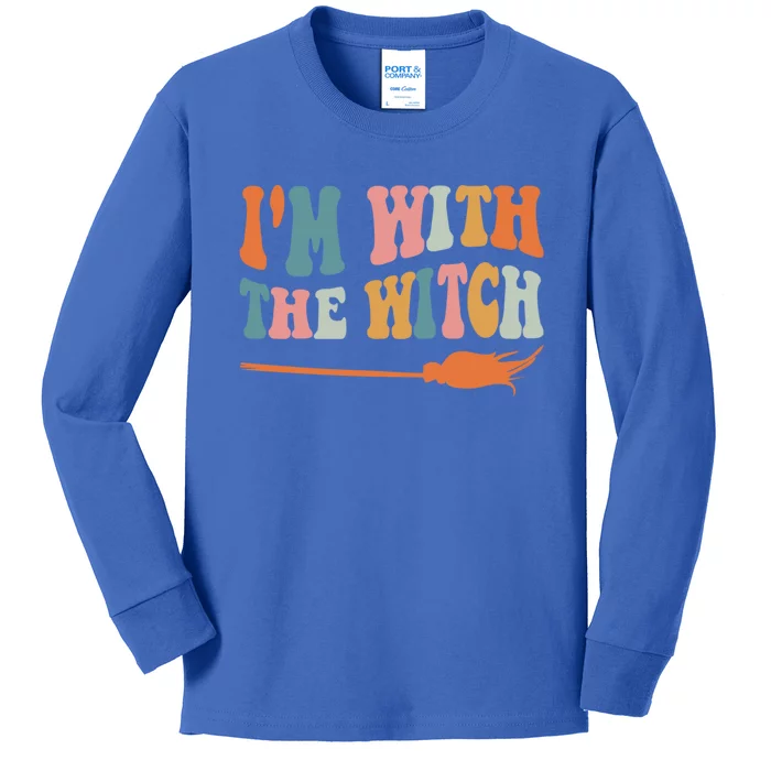 Im With The Witch His And Her Funny Halloween Gift Kids Long Sleeve Shirt