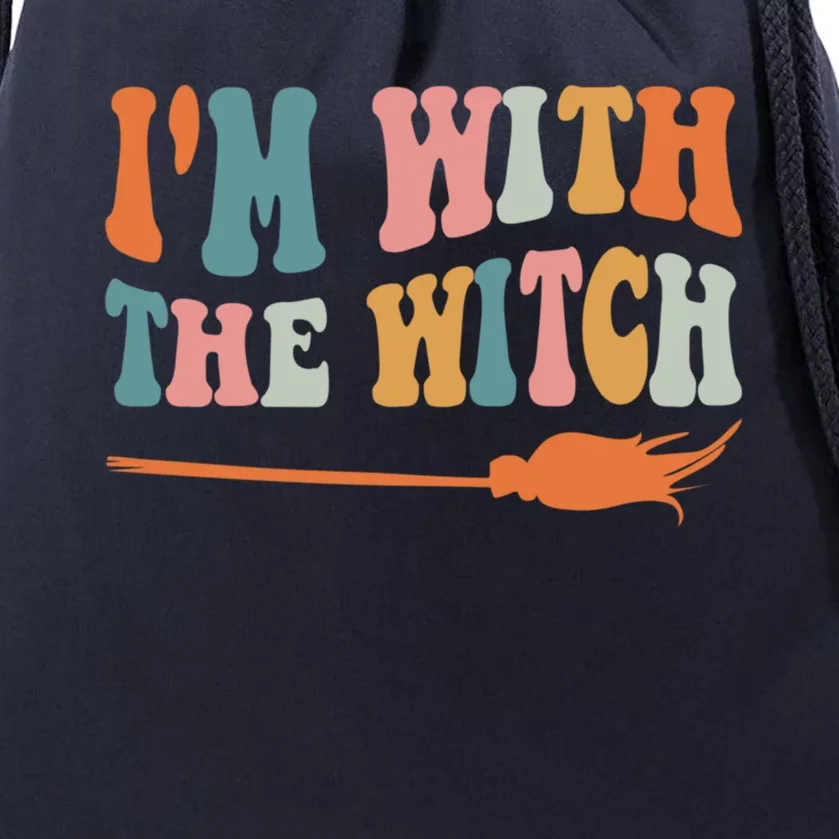 Im With The Witch His And Her Funny Halloween Gift Drawstring Bag