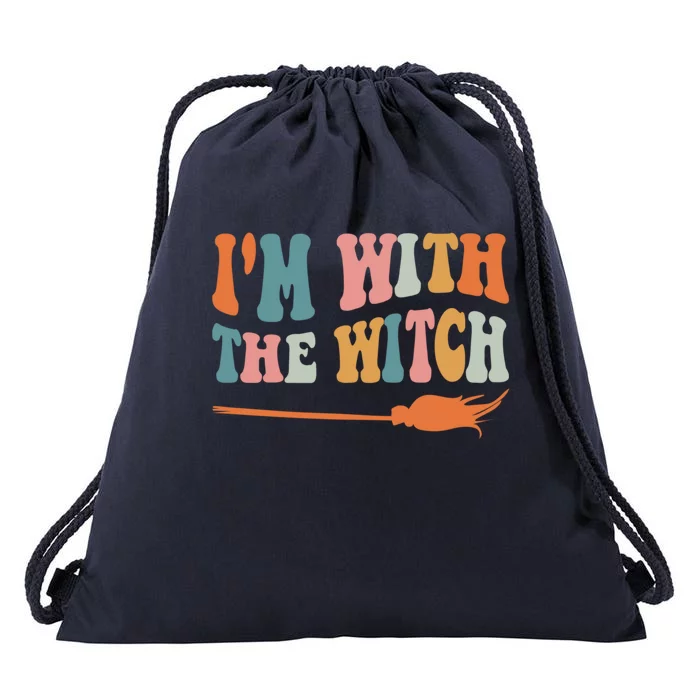 Im With The Witch His And Her Funny Halloween Gift Drawstring Bag