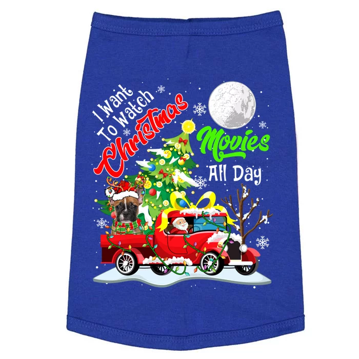 I Want To Watch Xmas Movies Santa French Bulldog On Truck Gift Doggie Tank