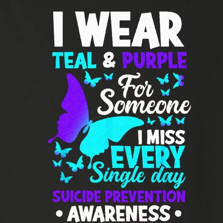 I Wear Teal & Purple For Someone I Miss Suicide Prevention Toddler Long Sleeve Shirt