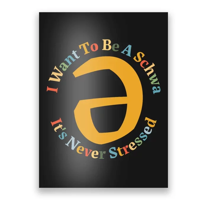 I Want To Be A Schwa Its Never Stressed Speech Therapy Poster