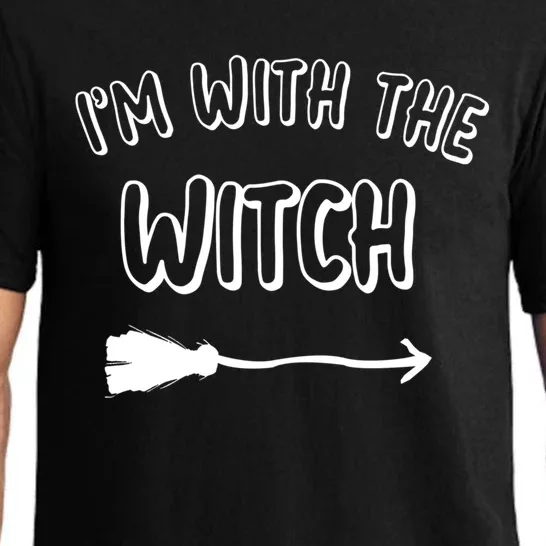 Im With The Witch Gift Cool Halloween Husband Wife Gift Pajama Set