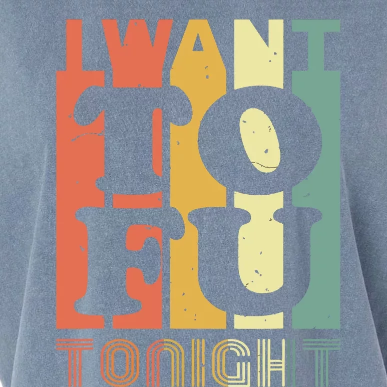 I Want Tofu Tonight Retro Funny Vegan Vegetarian Garment-Dyed Women's Muscle Tee