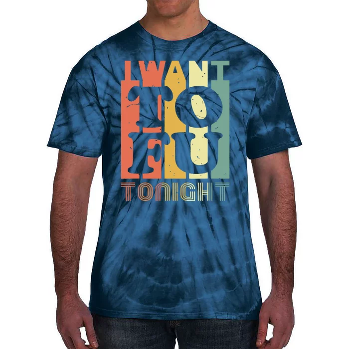 I Want Tofu Tonight Retro Funny Vegan Vegetarian Tie-Dye T-Shirt