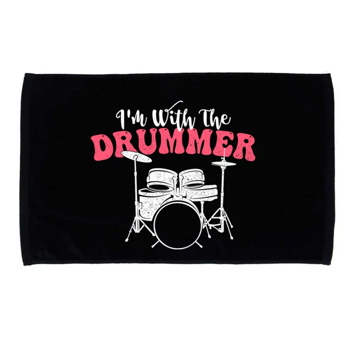 IM With The Drummer Band Percussionist Drumming Microfiber Hand Towel