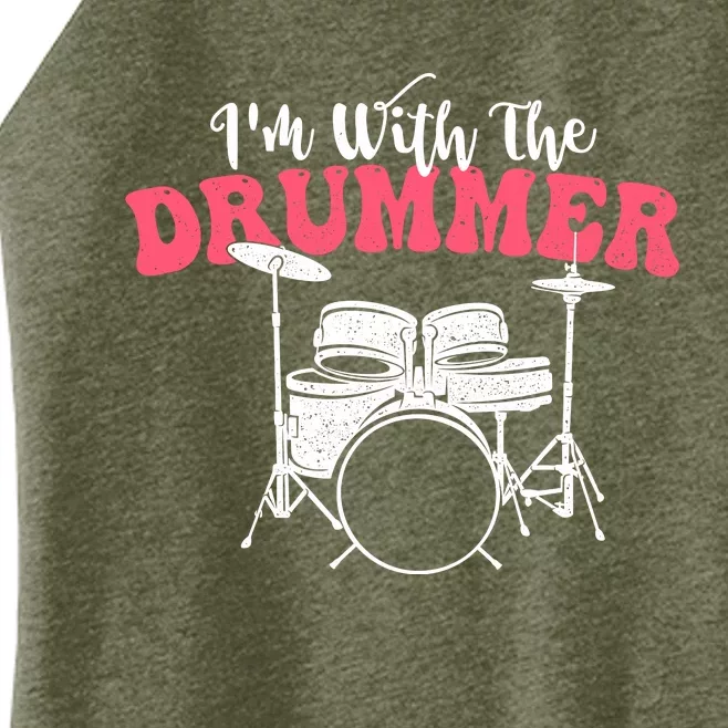 IM With The Drummer Band Percussionist Drumming Women’s Perfect Tri Rocker Tank