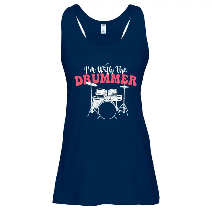 IM With The Drummer Band Percussionist Drumming Ladies Essential Flowy Tank