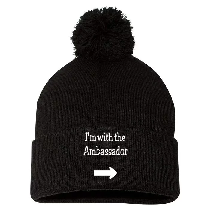 IM With The Ambassador Pom Pom 12in Knit Beanie