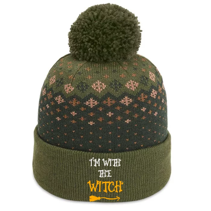 Im With The Witch Gift Cool Halloween Husband Wife Great Gift The Baniff Cuffed Pom Beanie