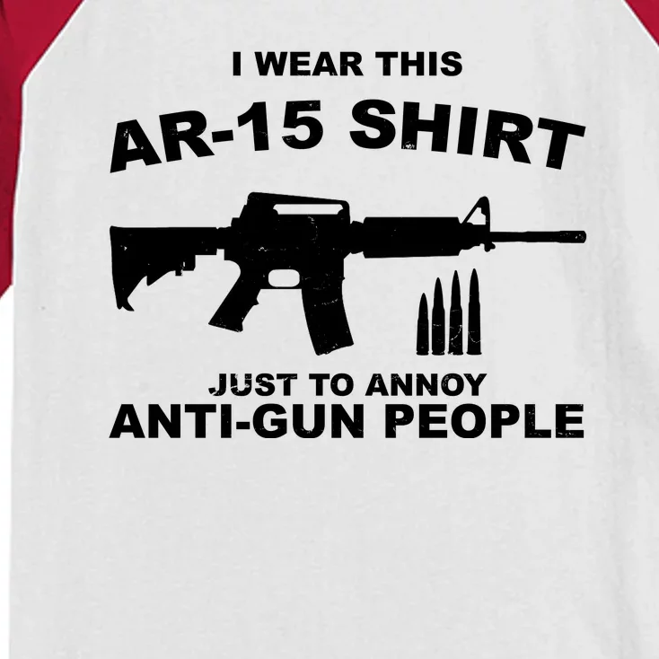 I Wear This AR 15 Just To Annoy Anti Gun People Kids Colorblock Raglan Jersey