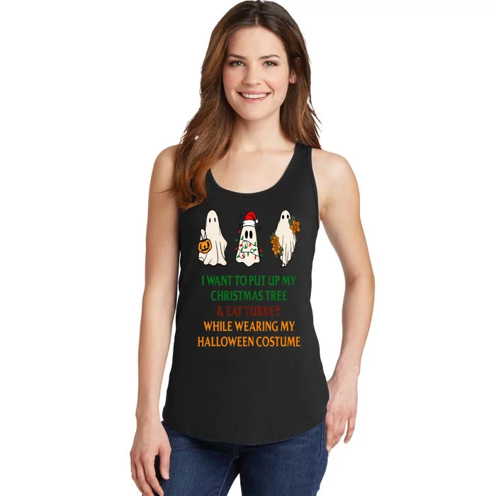 I Want To Put Up My Christmas Tree And Eat Turkey Ladies Essential Tank