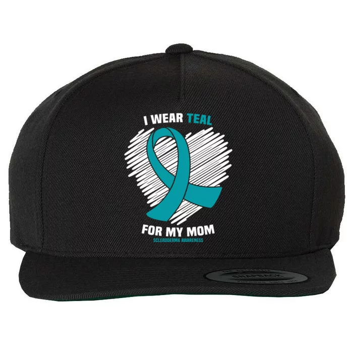 I Wear Teal For My Mom Scleroderma Awareness Gift Wool Snapback Cap