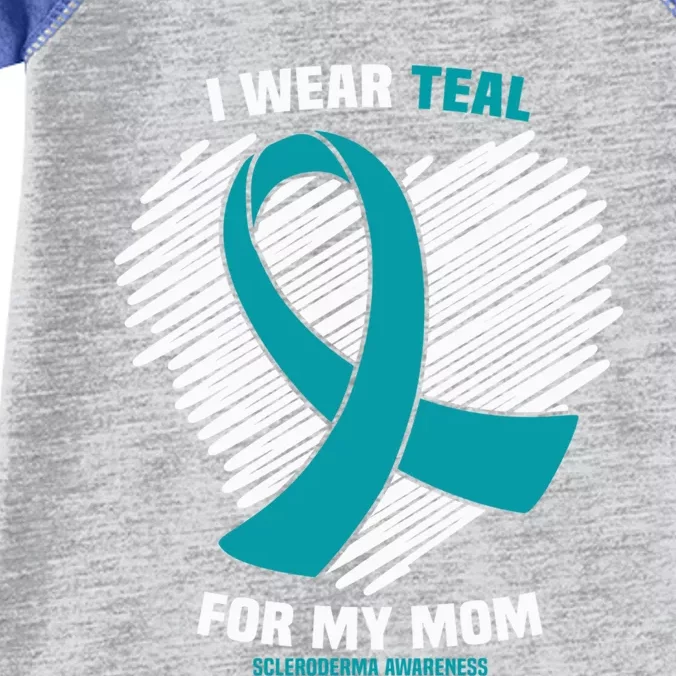 I Wear Teal For My Mom Scleroderma Awareness Gift Infant Baby Jersey Bodysuit