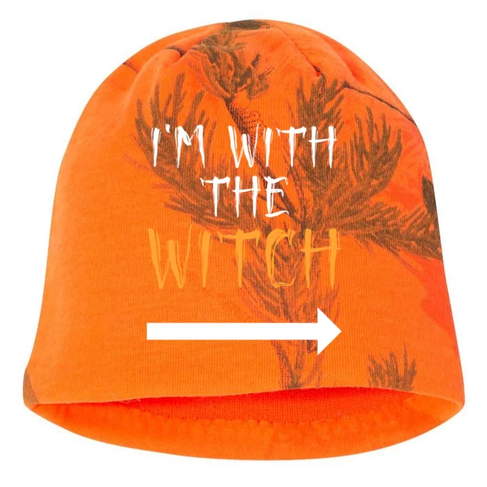 Im With The Witch Funny Halloween Couples Costume Gift Kati - Camo Knit Beanie