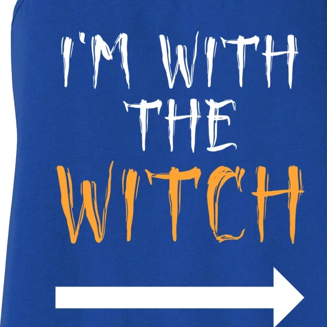 Im With The Witch Funny Halloween Couples Costume Gift Women's Racerback Tank