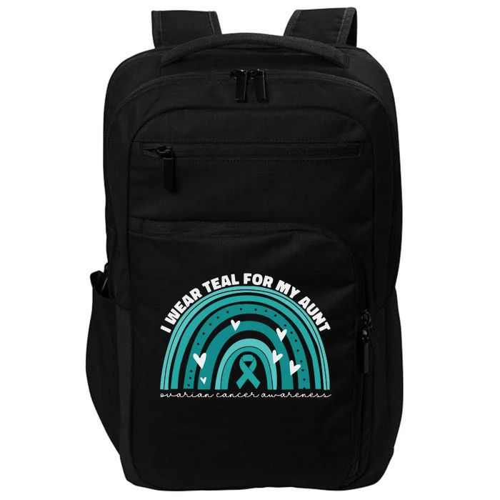 I Wear Teal For My Aunt Auntie Ovarian Cancer Awareness Impact Tech Backpack