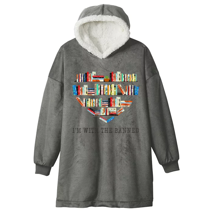 Im With The Banned Books Read Banned Books Lover Hooded Wearable Blanket