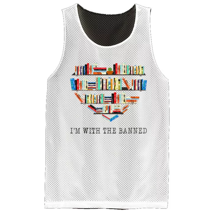 Im With The Banned Books Read Banned Books Lover Mesh Reversible Basketball Jersey Tank