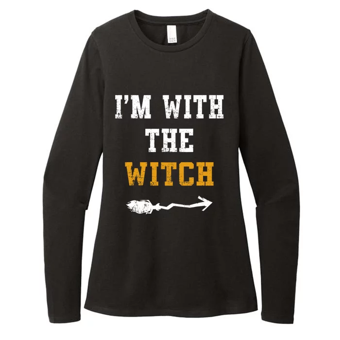 Im With The Witch Funny Halloween Costume Couples Womens CVC Long Sleeve Shirt