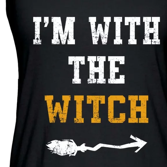 Im With The Witch Funny Halloween Costume Couples Ladies Essential Flowy Tank