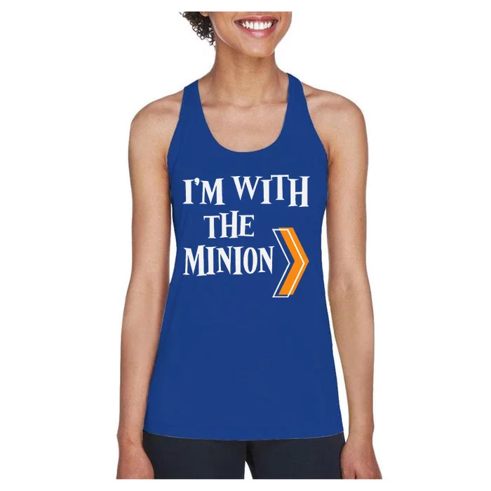 IM With The Minion Funny Couples Halloween Women's Racerback Tank