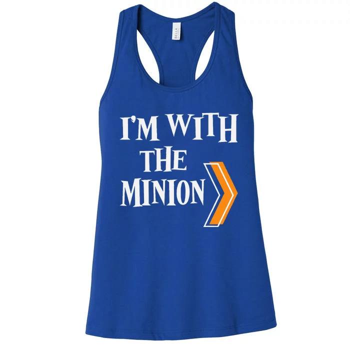 IM With The Minion Funny Couples Halloween Women's Racerback Tank