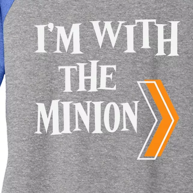 IM With The Minion Funny Couples Halloween Women's Tri-Blend 3/4-Sleeve Raglan Shirt