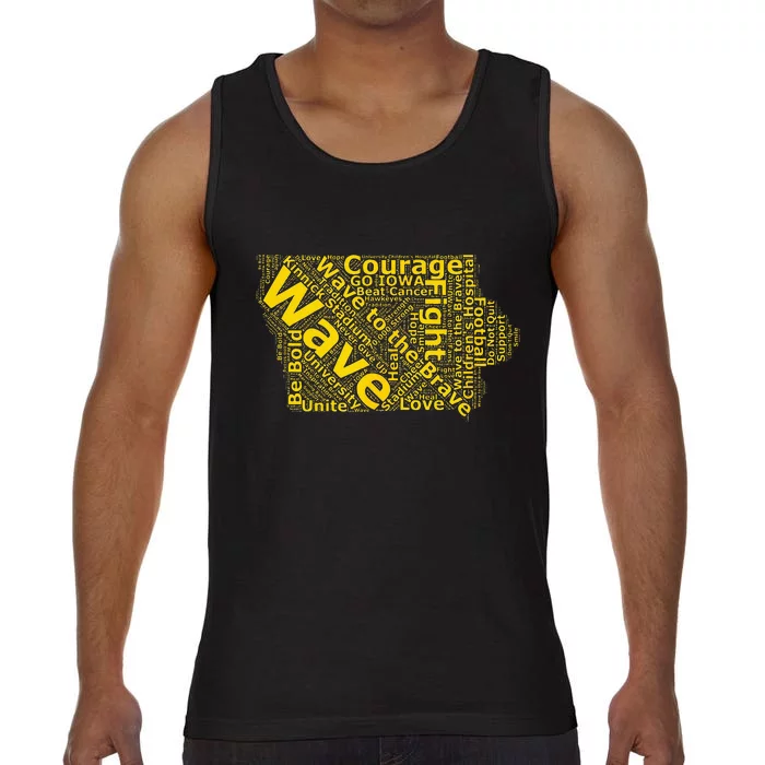 Iowa Wave To The Brave Sick Children Word Cloud Comfort Colors® Tank Top