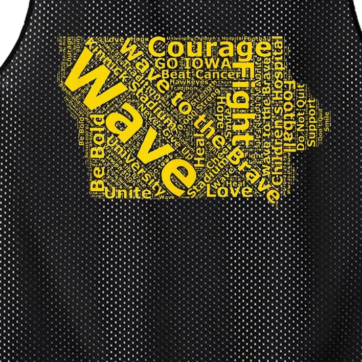 Iowa Wave To The Brave Sick Children Word Cloud Mesh Reversible Basketball Jersey Tank