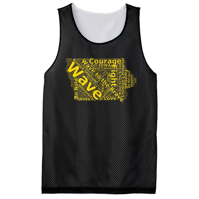 Iowa Wave To The Brave Sick Children Word Cloud Mesh Reversible Basketball Jersey Tank