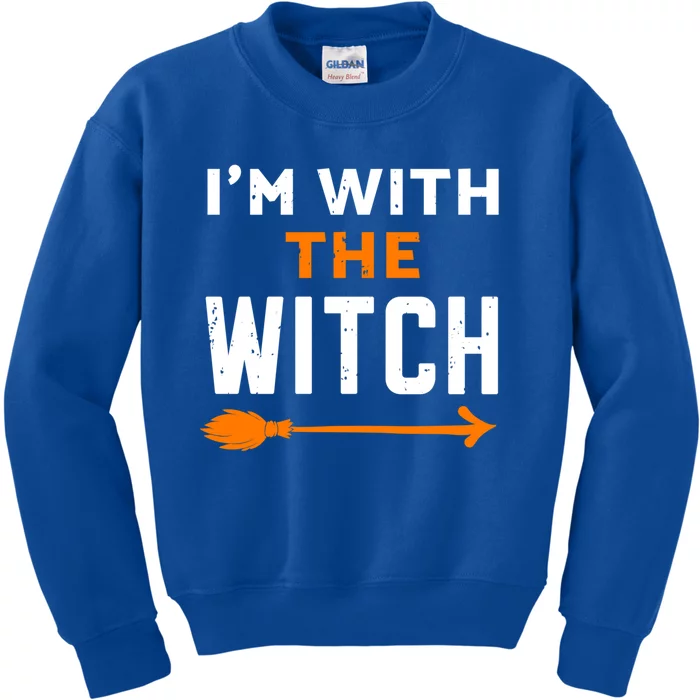 IM With The Witch Couples Halloween Cute Gift Kids Sweatshirt