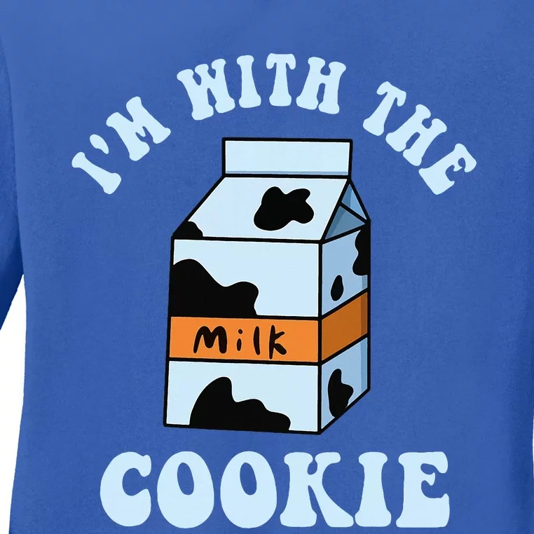 IM With The Cookie And Milk Couples Matching Costumes Ladies Long Sleeve Shirt