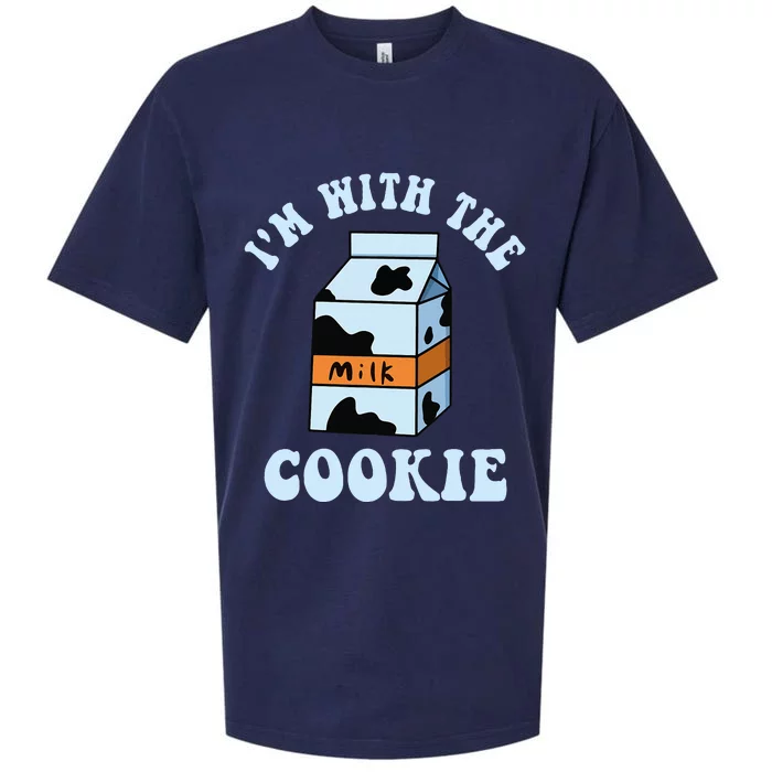 IM With The Cookie And Milk Couples Matching Costumes Sueded Cloud Jersey T-Shirt