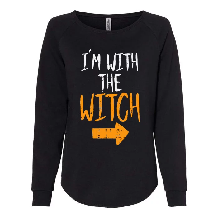 Im With The Witch Funny Halloween Matching Couple Him Womens California Wash Sweatshirt