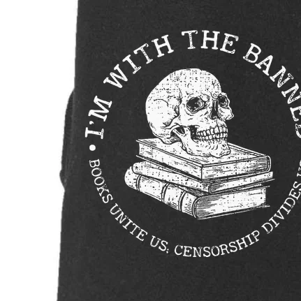 Im With The Banned Books Funny Book Lover Librarian Reading Doggie 3-End Fleece Hoodie